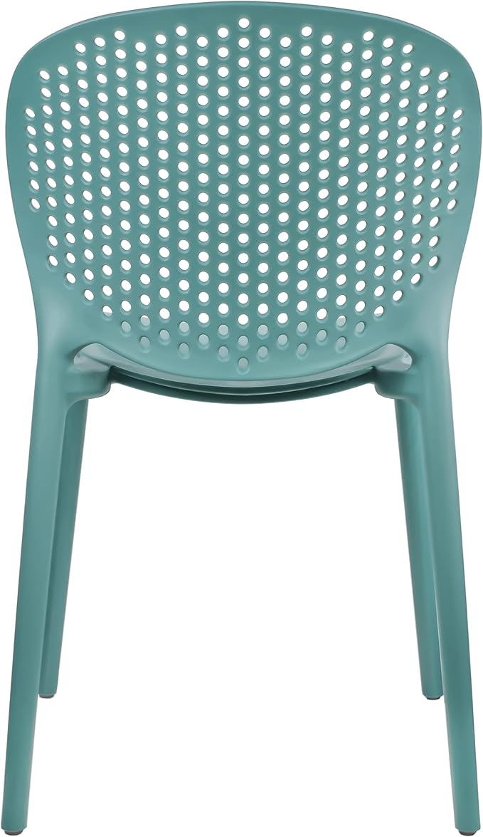 2xhome Set of 4 Patio Dining Chairs | Modern Stackable Outdoor Pool Side Chair | Weather Resistant Plastic for Yard, Porch, Balcony, Kitchen, Teal - Image 10