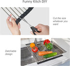 Large Telescopic Drain Rack Roll Up Rack Heat-Resistant Dish Drainer Kitchen - Image 3