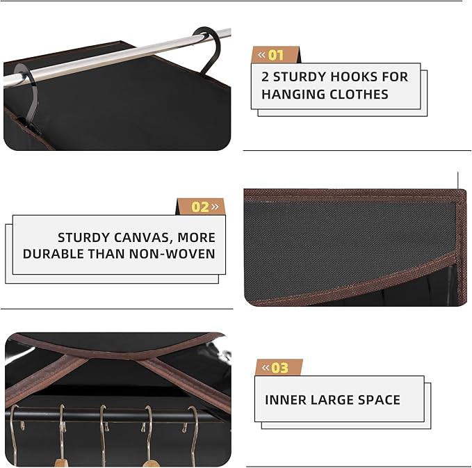 STORAGE MANIAC 2-Pack Hanging Garment Bag Zipper Cover - Image 5