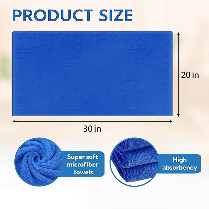 8 Pcs Extra Large Microfiber Cleaning Cloths – 30x20 in Mop Towels - Image 2