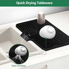 GUUKIN Dish Drying Mat, 17.7" x 11.8 " Drying Matt Kitchen Counter, Non-Slip - Image 4