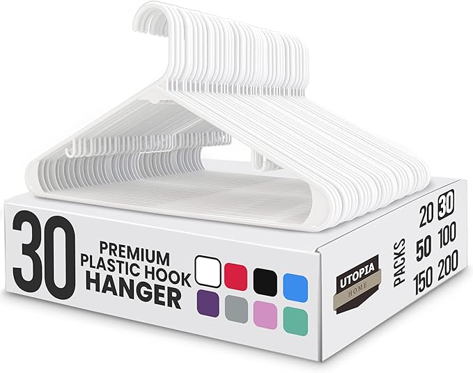 Utopia Home Plastic Hangers 30 Pack by UTOPIAHOME
