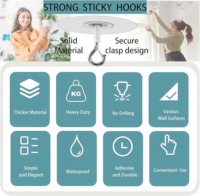 No Drilling No Hole Adhesive Hooks - Image 5