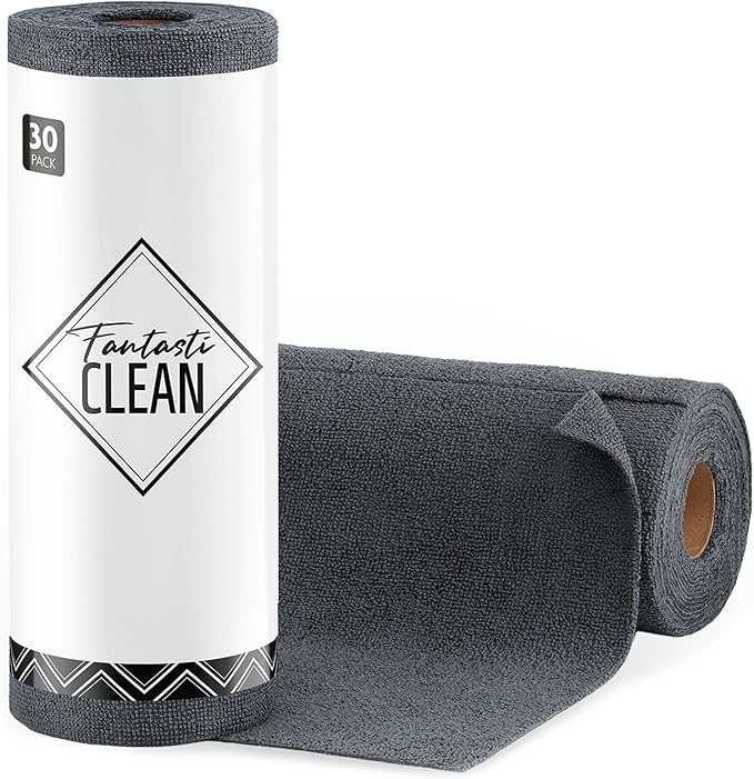 Fantasticlean Microfiber Cleaning Cloth Roll -30 Pack, Tear Away Microfiber by Fantasticlean