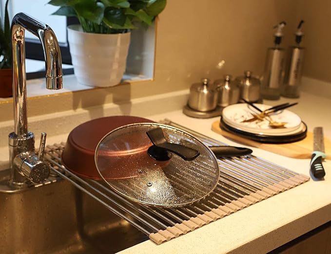 Ahyuan Roll up Dish Drying Rack Over The Sink Kitchen Roll up Sink Drying Rack - Image 2