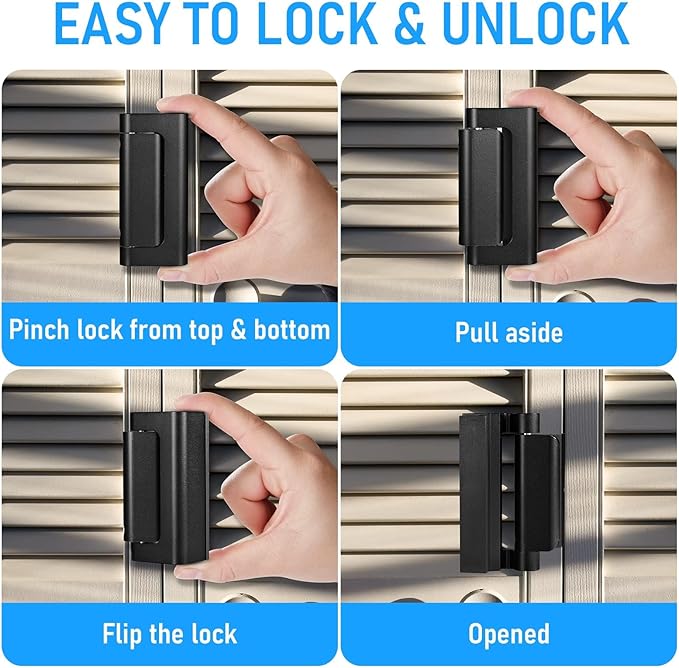 6Pack Home Security Door Reinforcement Lock, Childproof Safety Door Lock Latch - Image 8