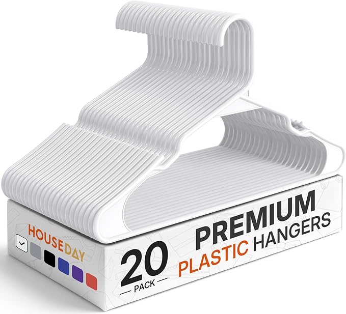 HOUSE DAY Plastic Hangers 20 Pack by HOUSEDAY
