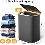 Large Laundry Hamper, 75L Waterproof Laundry Basket - Image 2