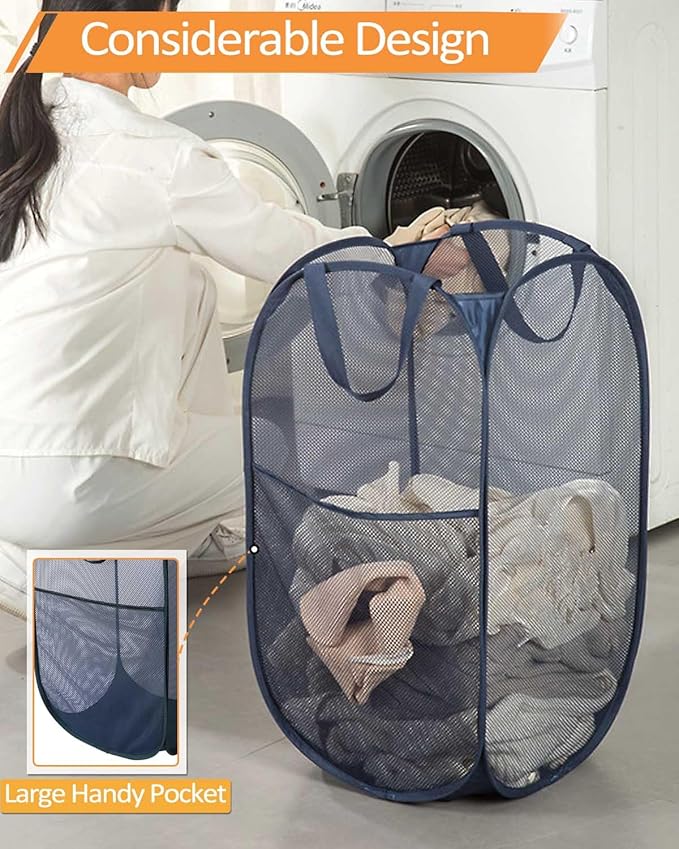 2 Pcs Durable Collapsible Laundry Baskets - Image 6