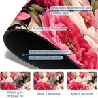 Garden Flowers Sink Splash Guard Faucet Mat Watercolor Peonies Super Absorbent - Image 3