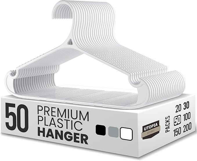 Utopia Home Plastic Hangers 50 Pack by UTOPIAHOME