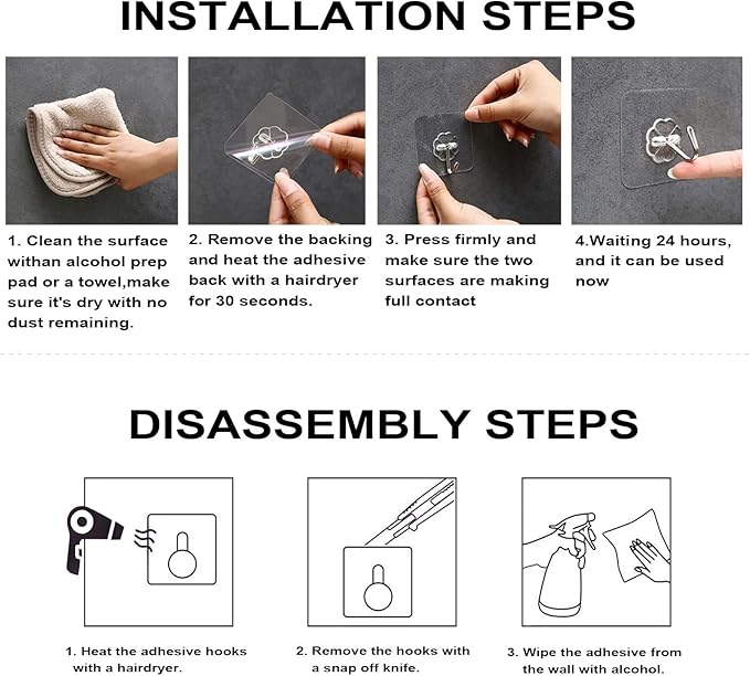 ZESLMG Adhesive Wall Hooks No Damage - Image 5