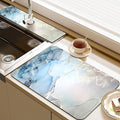 19.5" x 12" Dish Drying Mat & 24" x 5.5" Sink Splash Guard, Super Absorbent by BathtubMat