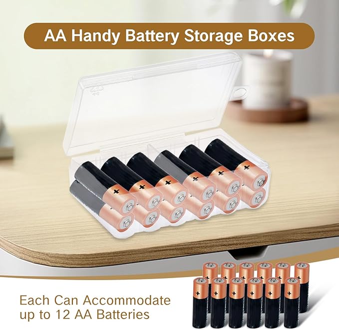 2Pcs Small Battery Case AA Holder Clear Travel Storage Box Organizer Compact - Image 3