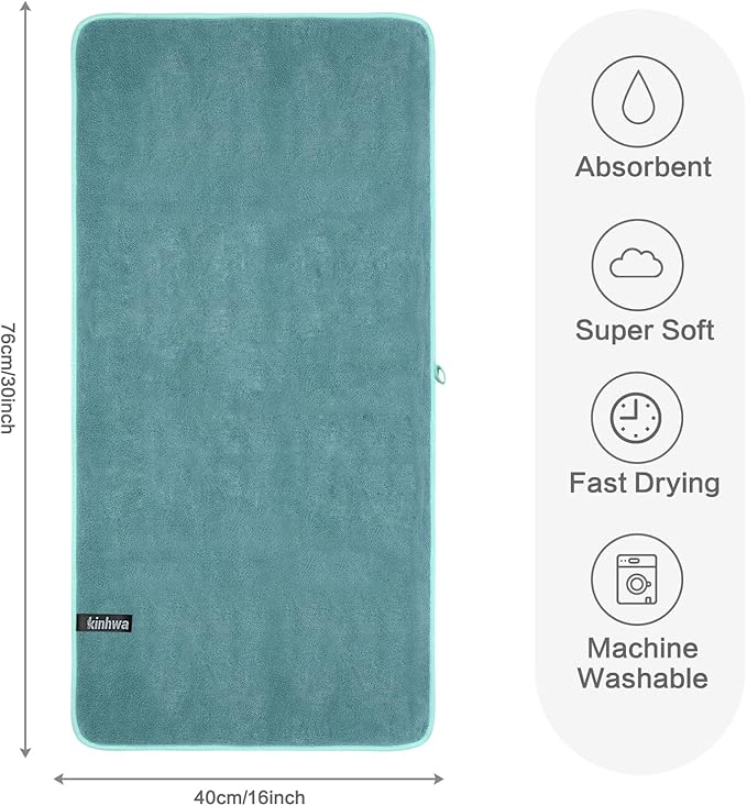 KinHwa Microfiber Hand Towels for Bathroom Soft and Absorbent Face Towels Grey - Image 8