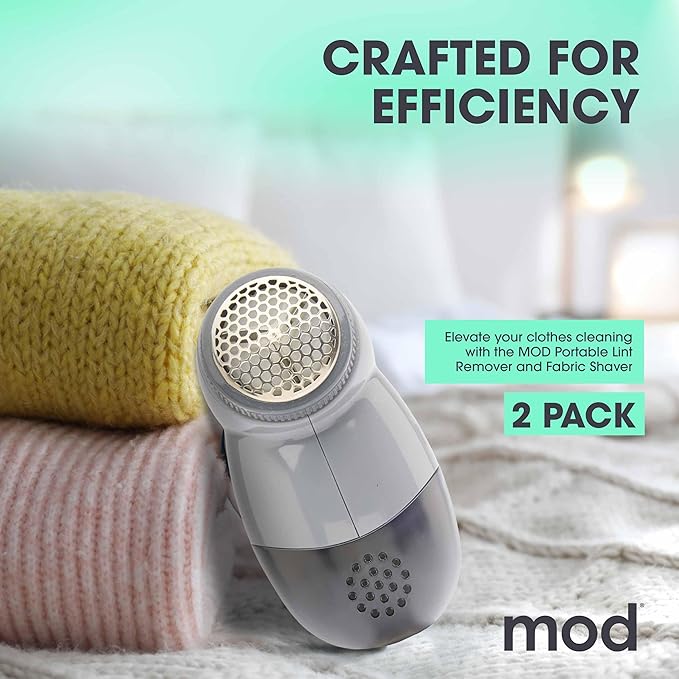 MOD 2 Pack Portable Fabric Shaver and Lint Remover, Reusable Pet Hair Remover - Image 7