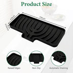 GUUKIN Sponge Holder for Kitchen Sink, 9.8"×4.9" Silicone Dish Drying Mat - Image 2