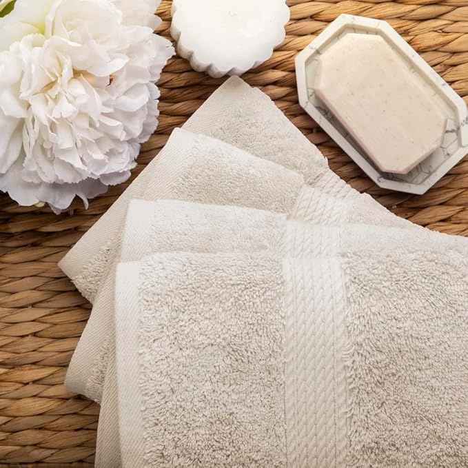 SUPERIOR Egyptian Cotton Pile Hand Towel Set of 4, Ultra Soft Luxury Towels - Image 8
