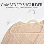 HOUSE DAY Beige Velvet Hangers 60 Pack, Non Slip Clothes Felt Hanger Heavy Duty - Image 5