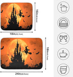 Halloween Witch Bat Castle Pumpkin Dish Drying Mat - Image 2