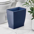 iDesign Small Plastic Bathroom Trash Can, Slim Rectangle Garbage Bin - Image 3