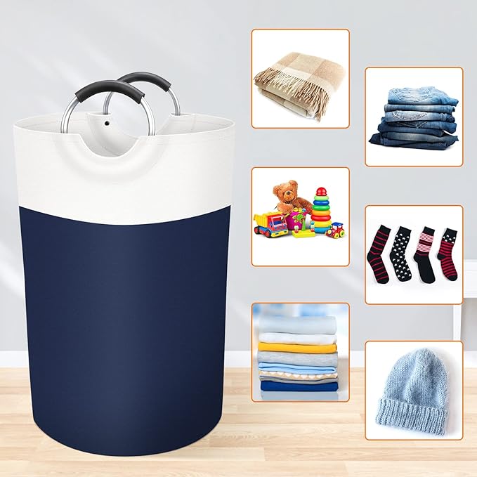 BlissTotes 75L Laundry Basket, Freestanding Laundry Hamper, Collapsible Dirty - Image 4