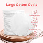 Large Oval Cotton Pads, Dual-Sided, Ultra-Soft Cotton Oval Pads - Image 2