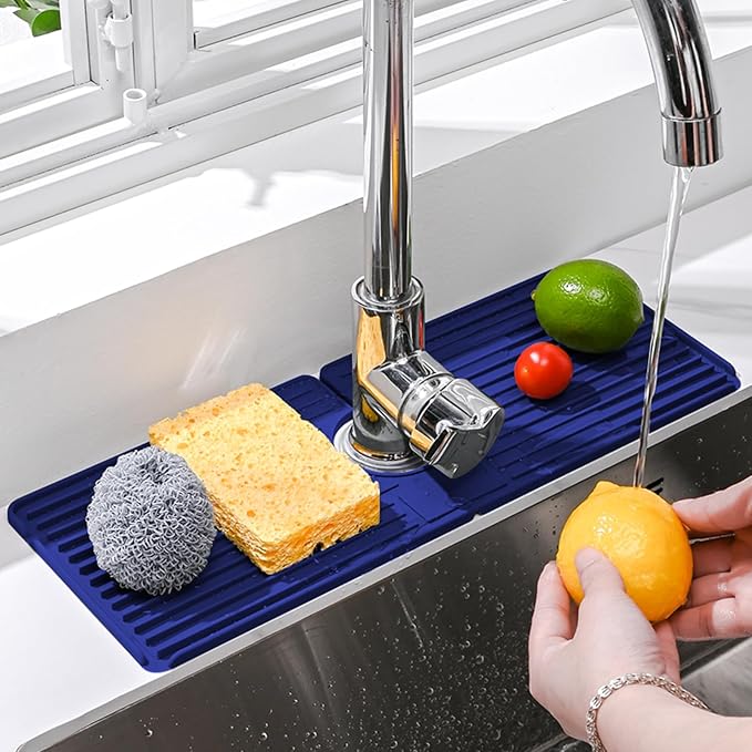 Faucet Mat for Kitchen Sink, Silicone Faucet Handle Drip Catcher Tray, Drying - Image 8
