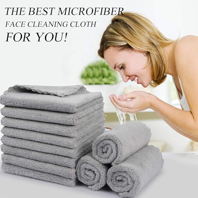 SUNLAND Microfiber Face Cloth Reusable Makeup Remover Facial Cleansing Towel - Image 4