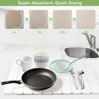 Upgraded Stone Dish Drying Mat Quick Dry Leakproof, 24x16 Large Drying Matt - Image 2