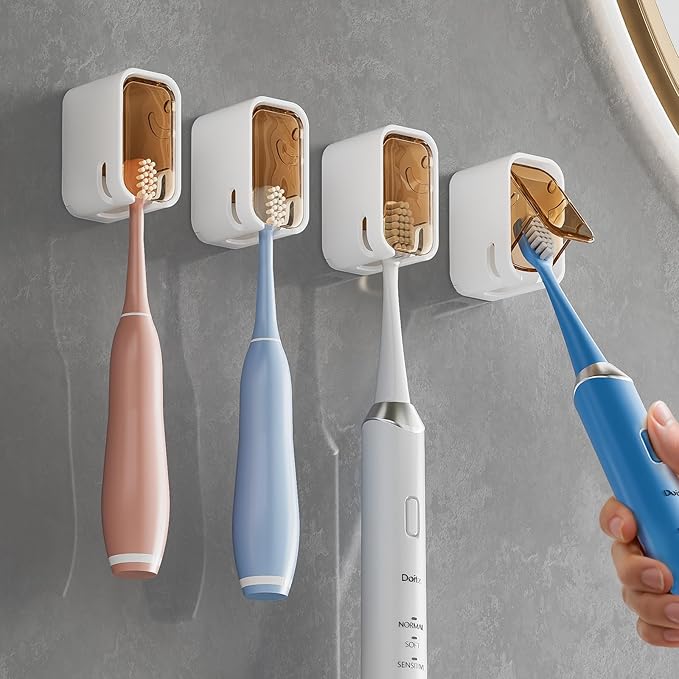 Toothbrush Holders for Bathroom【Innovation Single Slot Design】 2PCS Toothbrush by MOPMS