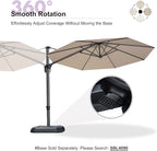 PURPLE LEAF 10 Feet Patio Umbrella with Base Outdoor Cantilever Round Umbrella Aluminum Offset Umbrella with 360-degree Rotation for Garden Deck Pool Patio, Beige - Image 8