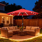 ABCCANOPY Durable Solar Led Patio Umbrellas with 32LED Lights 9FT (Red) - Image 2