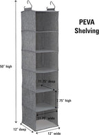 Household Essentials 6 Shelf Hanging Closet Organizer, Hanging Closet Shelf - Image 3