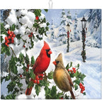 Winter Cardinal Birds Dish Drying Mat by Unknown