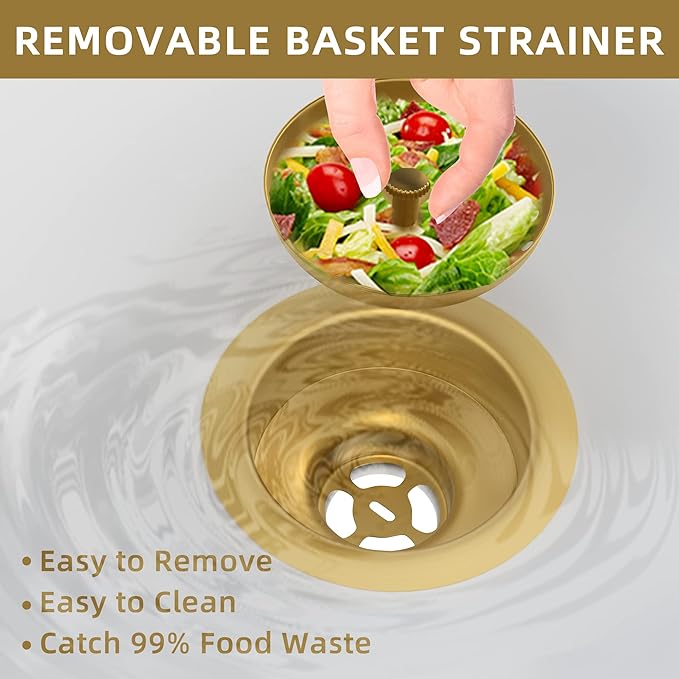 Kitchen Sink Drain Gold Sink Drain Strainer - Image 4