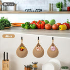 Hanging Fruit Baskets for Kitchen, 3 Pack Boho Wall Hanging Basket for Fruits & - Image 6