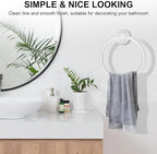 SetSail Towel Holder for Bathroom Wall Screw-in White Towel Ring Stainless - Image 6