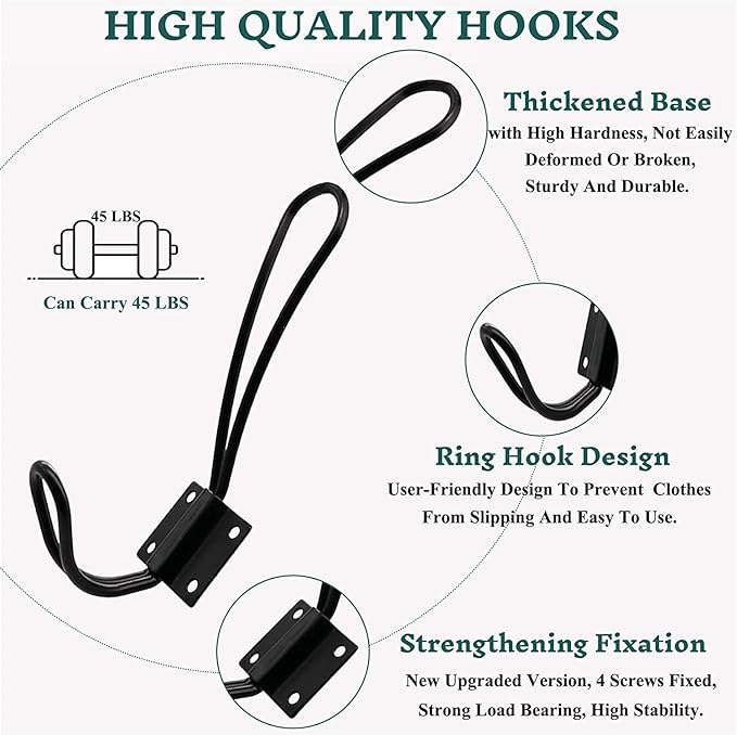 Rustic Entryway Hooks-12 Pack Farmhouse Hooks - Image 3