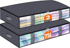 Under Bed Storage Containers, 2 Pack Blanket Storage Bags, Collapsible Storage - Image 8