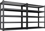 Set of 2 Garage Shelving-3000 lbs 5 Tier Storage Shelves,Adjustable Heavy Duty Metal Shelving Unit and Storage Large Wire Rack,Utility Steel Shelf for Warehouse Industrial Pantry Basement 71"x46"x18" by Unknown