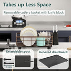 Iron Dish Drying Rack with Drainboard Dish Drainers - Image 3