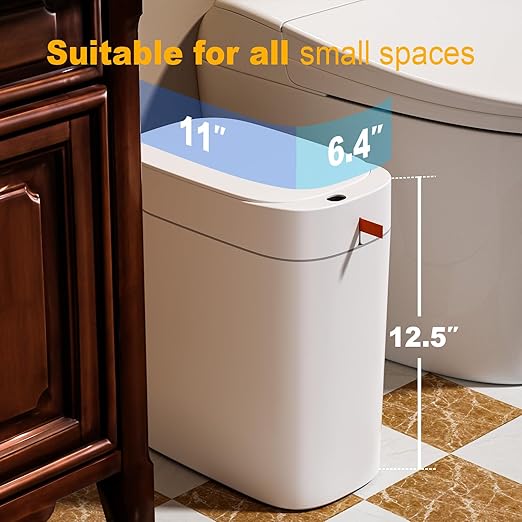 MOPUP Bathroom Trash Can, Automatic Bagging Garbage Can, 3.5 Gallon Slim Smart - Image 5