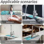 Kitchen Sink Splash Guard，Blue ocean Faucet Mat Sink Gadgets-Super Absorbent - Image 7