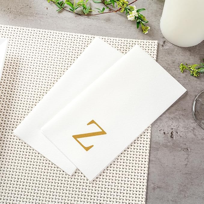 Luxenap 15.8 X 7.9 Inch Linen-Feel Guest Towels, 50 Lettered Hand Towels - Image 6
