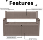 80 Gallon Outdoor Storage Bench Deck Box Waterproof Lockable,Outdoor Storage Furniture for Patio,Garden and Porch,Tools and Cushions（ Grey） - Image 6