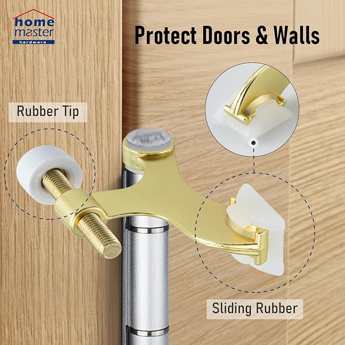 HOME MASTER HARDWARE Hinge Pin Door Stopper 12-Pack, Adjustable Deluxe Heavy - Image 4