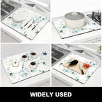Rnivvi Dish Drying Mat for Kitchen Counter, 16 x 18" Cute Boho Theme Absorbent - Image 7