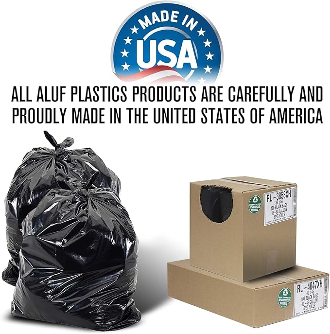Aluf Plastics RL-3339XH 33 Gallon Trash Can Liners - Image 6