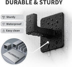 RUIGPRO Towel Hooks Adhesive No Drill, 2 Pack Matte Black Metal Hooks, Right - Image 5